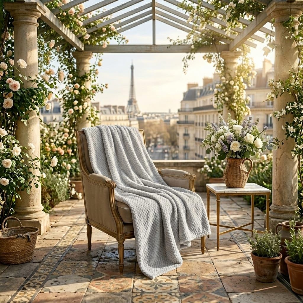 Coperta Plaid 200x150 cm BOSALONI HOME Paris Collection, Morbido Pile Elegante per Divano e Letto, Arredo Casa Moderno e Raffinato, Coperta Calda e Leggera (Grigio)