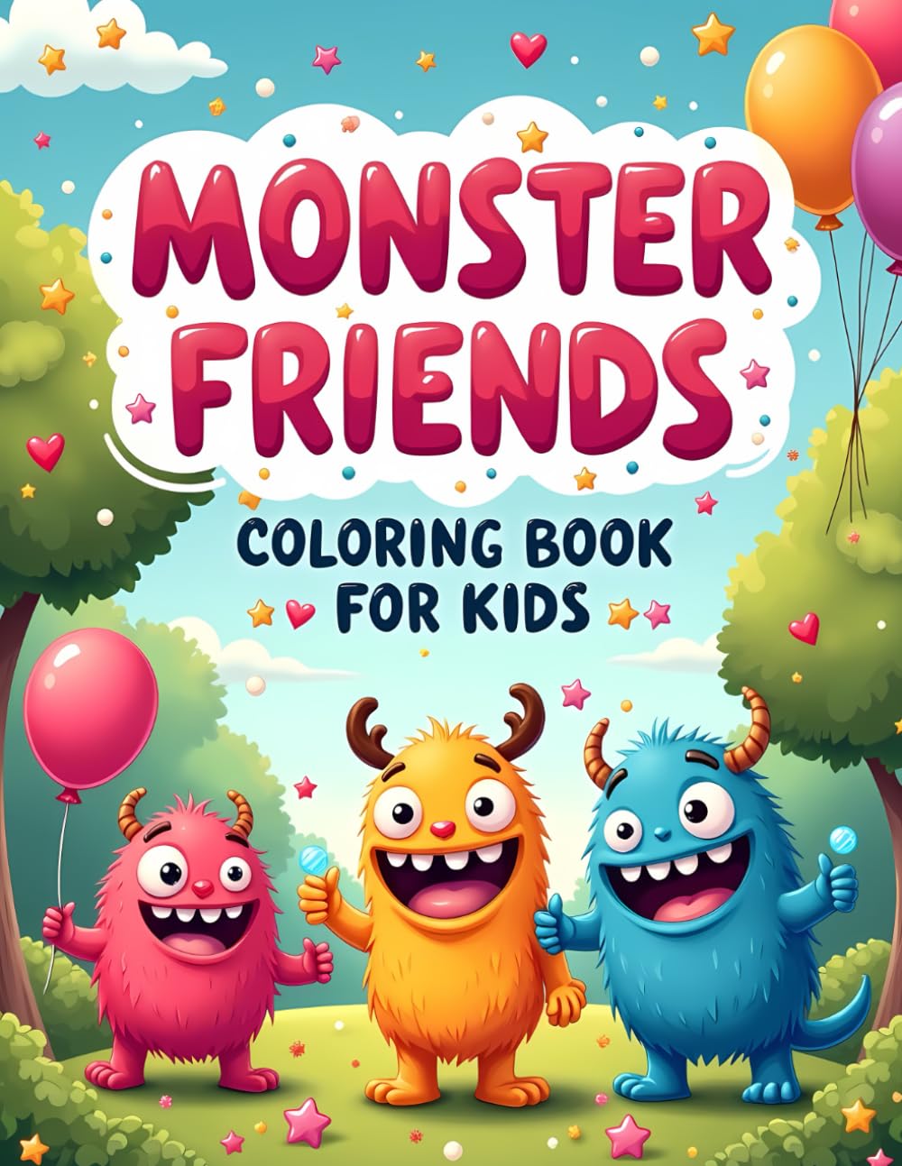 MONSTER FRIENDS COLORING BOOK FOR KIDS: Cute and Friendly Monster Coloring Fun for Children Ages 4–8