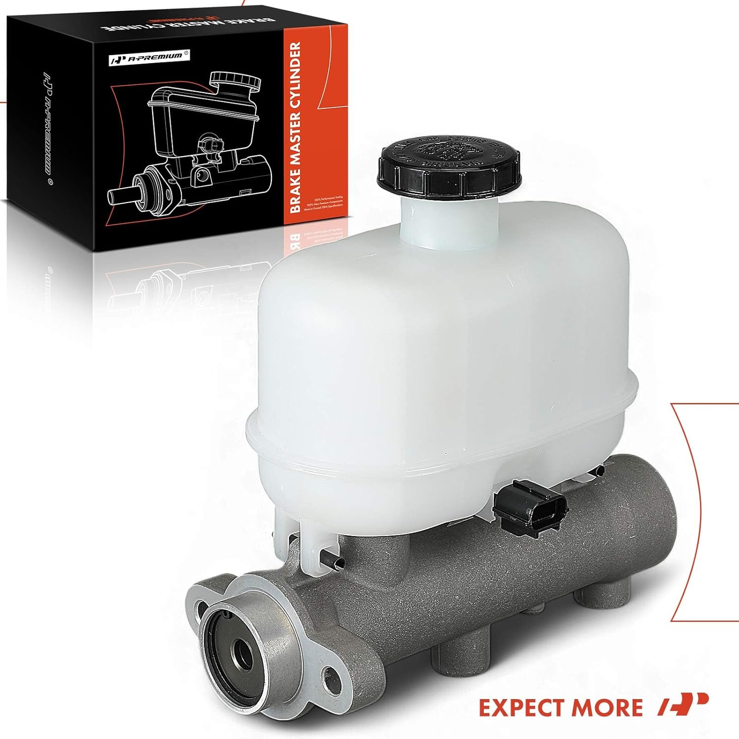 A-Premium Brake Master Cylinder with Reservoir and Sensor Compatible with Ford Vehicles - F-250 Super Duty 2007-2010, F-350 F-450 F-550 Super Duty 2007 2009-2010