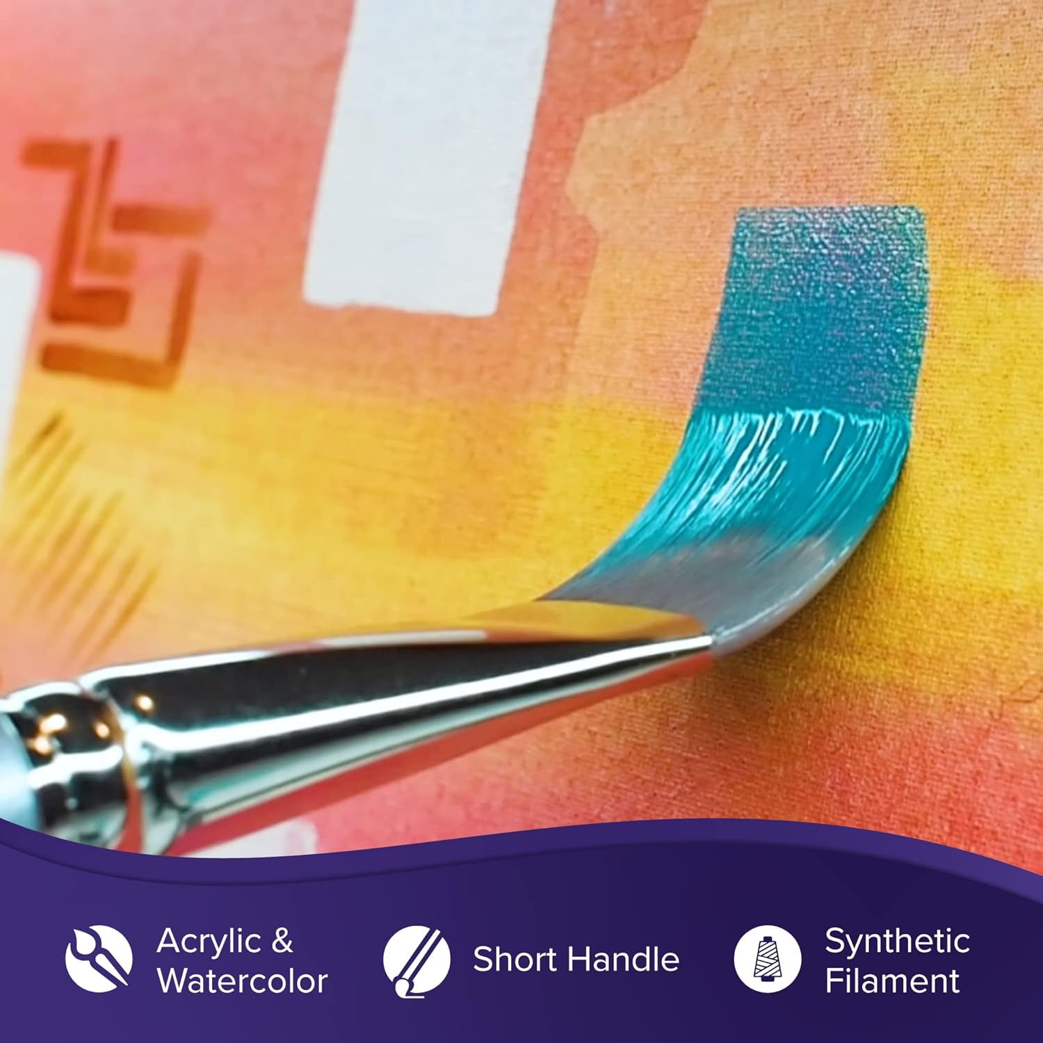 Silver Brush Limited 8814S-1-1/2 Silver Silk 88 Wide Wash Paintbrush for Acrylic, Watercolor, Gouache, Inks, & Dyes, Size 1-1/2 Inches, Short Handle