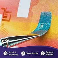 Vista 4 de Silver Brush Limited 8814S-1-1/2 Silver Silk 88 Brocha ancha para acrílico, acuarela, gouache, tintas y tintes, tamaño 1-1/2 pulgadas, mango corto