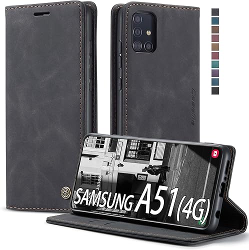Funda tipo cartera para Samsung Galaxy A51 4G, con soporte magnético, funda protectora de cuero estilo libro, duradera, a prueba de golpes, para