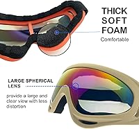 Vista 4 de Gafas de esquí, paquete de 4 – Gafas de snowboard para motocicleta, gafas tácticas de combate militar