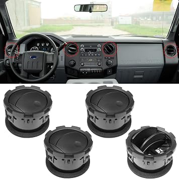 Compatible with Ford F250 Dashboard Air Vent 2011-2016,Black,4 PCS
