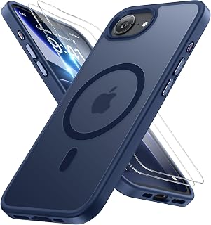 miracase for iPhone 16e case & iPhone 17e Case for MagSafe [with 2×9H+ Screen Protectors] TOP Military-Grade Protection Shockproof with Velvet Touch for iPhone 16e/17e Phone Case 6.1", Dark Blue