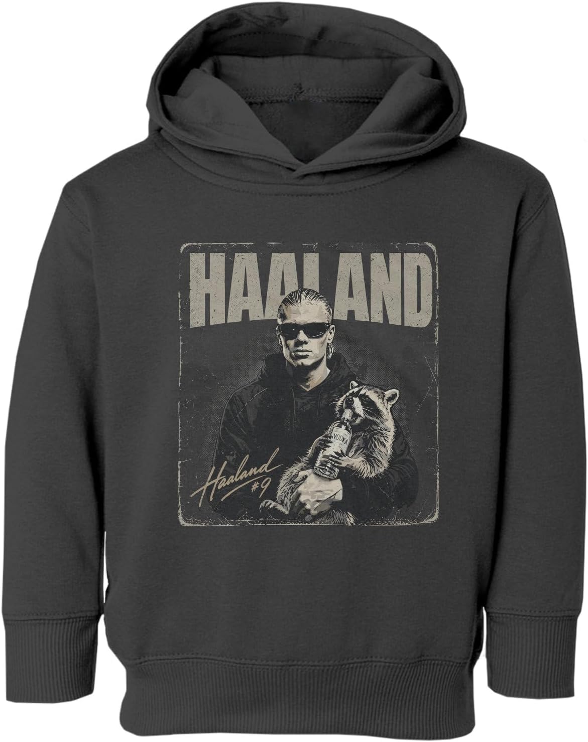 Haaland Vodka Raccoon Souvenir Norway Soccer Fans Toddler Hooded Sweatshirt