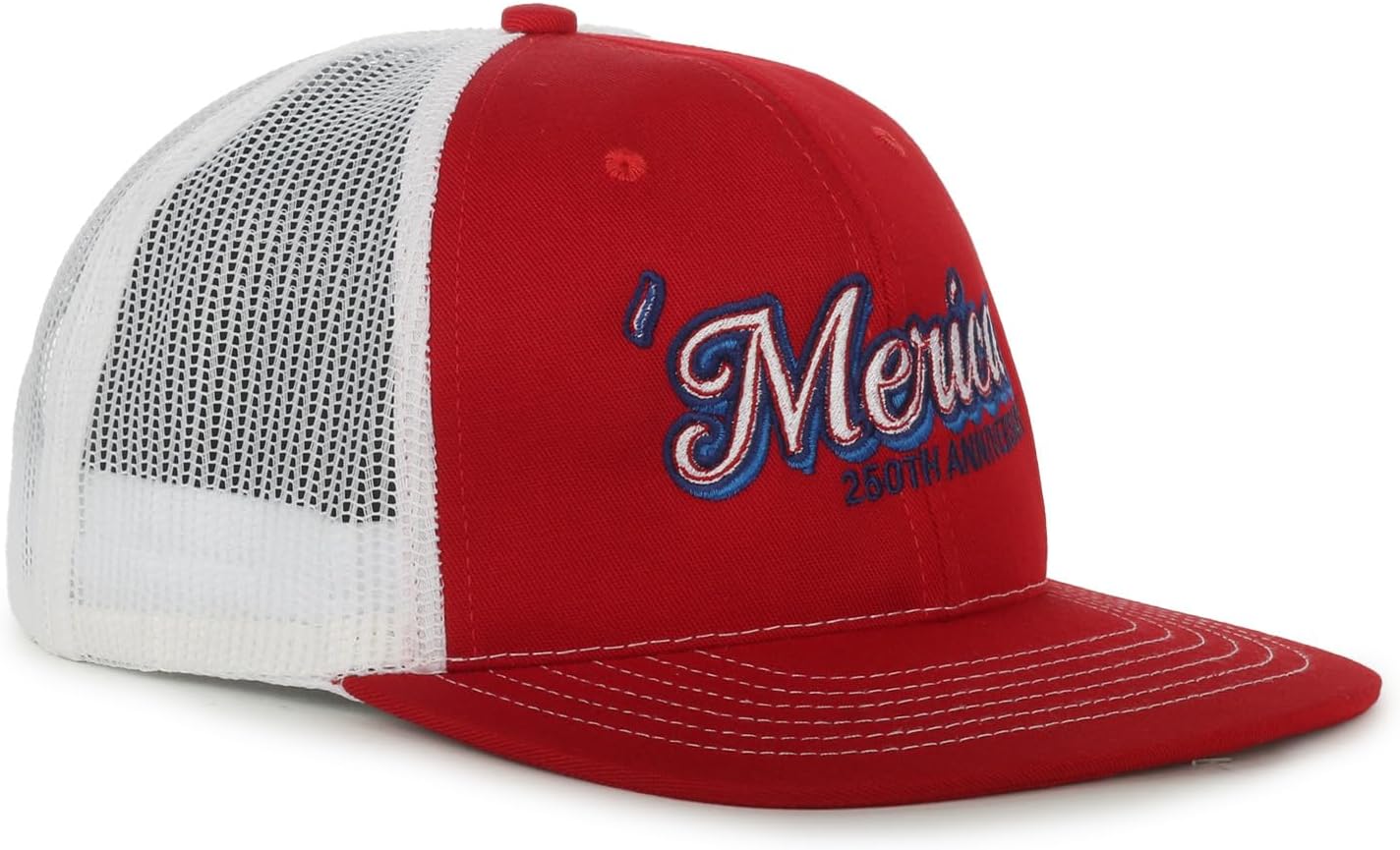 Made in USA Trucker Hat – America Baseball Cap, Snapback Mesh Hat for Men, 250th Anniversary