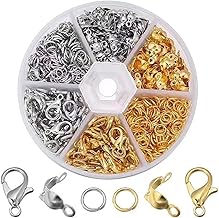 BRITECO 460pcs Lobster Clasps for Jewellery Making - Durable Bracelet and Necklace Clasp Kit, Metal Clasps, Easy to Use for DIY Crafts and Repairs, Perfect for Jewellery Projects