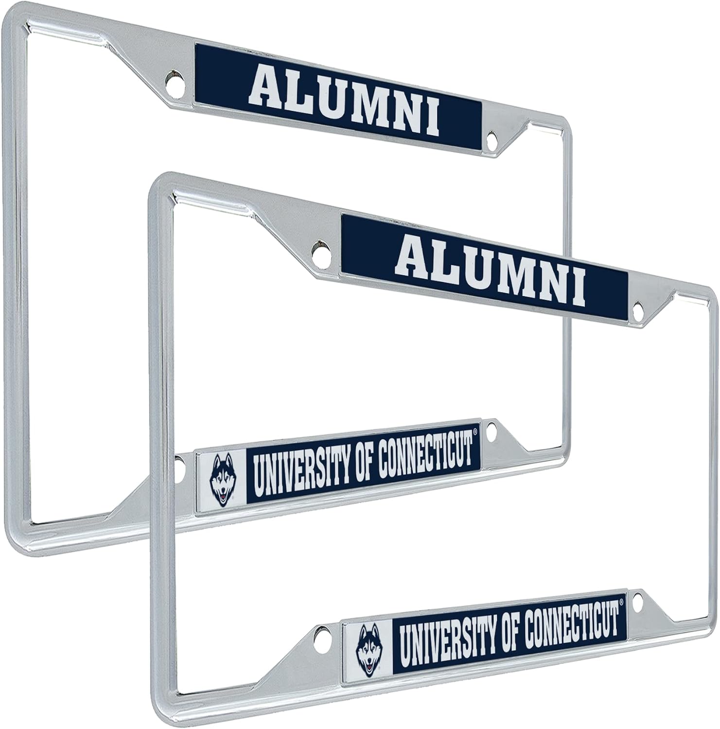 Desert Cactus University of Connecticut License Plate Frame UConn Car Tag Holder for Front or Back of Car Officially Licensed Metal (Alumni 2-Pack)