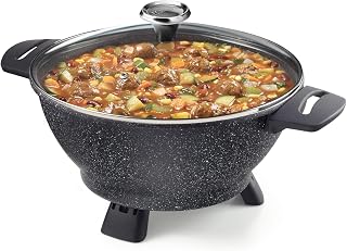 Starfrit The Rock 4.5L Electric Multi-Pot: Rock.Tec Non-Stick Wok, Stockpot & Food Warmer with Glass Lid