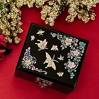 Vista 8 de February Mountain Joyero pequeño de nácar y caja de baratija de mariposa