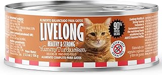 Livelong Healthy & Strong: 24 Pack: Yummy Turducken - 5.5oz Cans, Wet Cat Food, Meat, High Protein, Natural, No Preservatives, USA Made