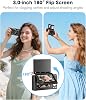 Digital Camera 4K 64MP Autofocus Compact Photo Camera 3 Inch 180° Flip Screen 16X Digital Zoom Vlogging Photography Cameras for Teenagers Beginners with 2 Batteries 32G Card (Black)