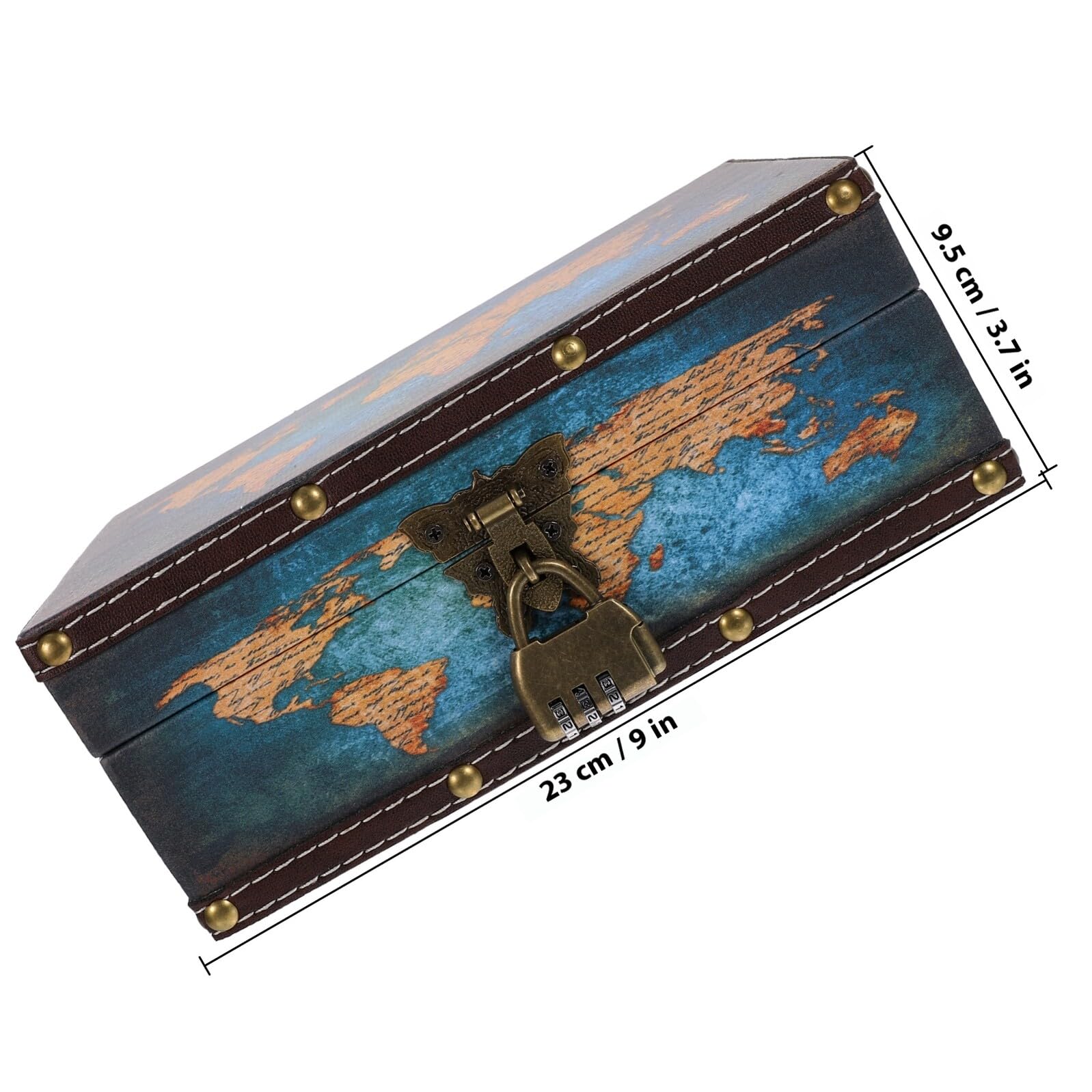 Hölzerne Schatztruhe Vintage Stil Schmuckschatulle Mit Muster Für Aufbewahrungsbox Geschenkbox Dekoration Zuhause Büro Schreibtisch Accessoire
