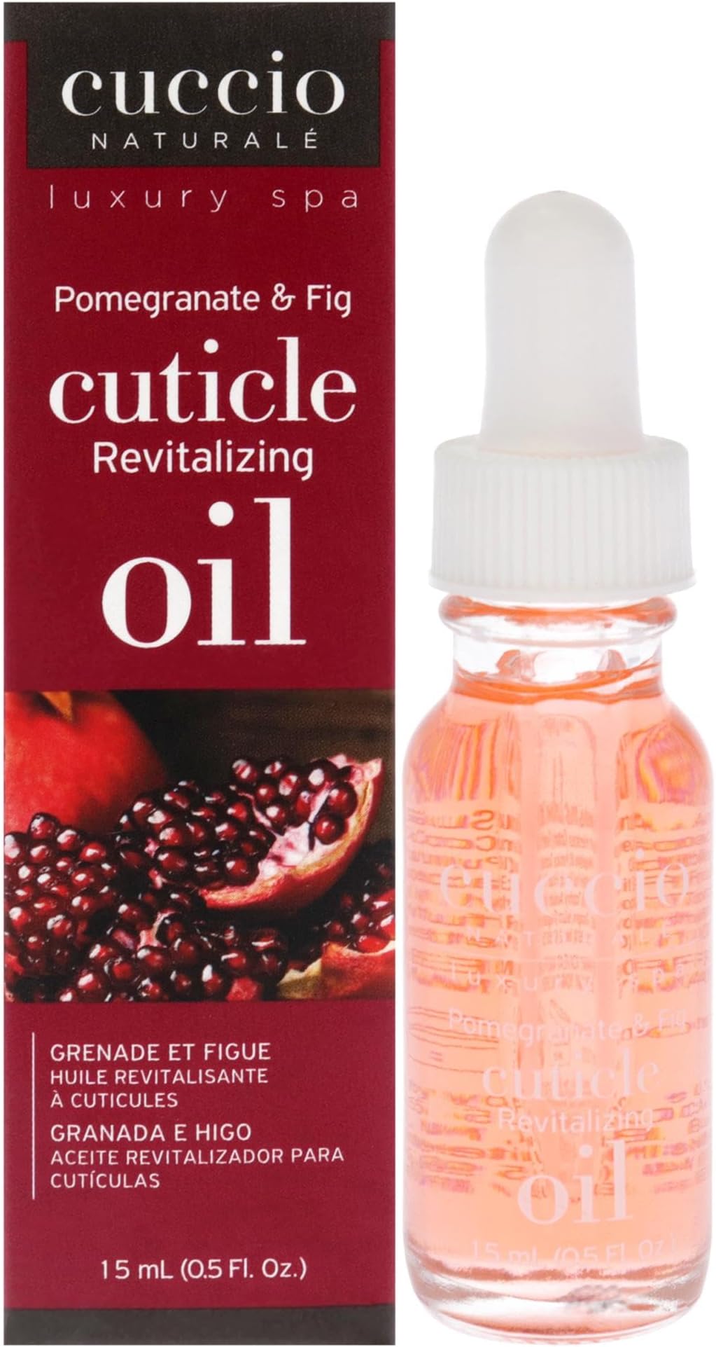 Cuticle Oil for Nails Pomegranate & Fig 15ml ½ oz, Nail Growth, Repair & Strengthener with Almond, Jojoba & Vitamin E Oils