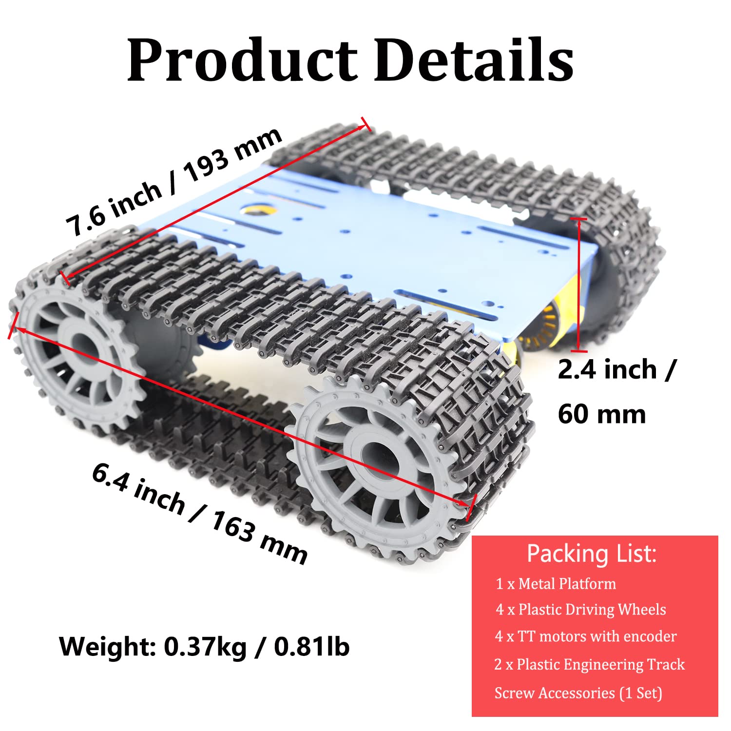 Alloy Metal Tank Chassis Tractor Crawler Balance Tank Chassis RC Tank