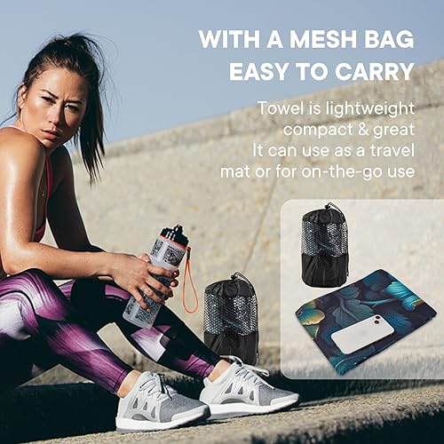 Miniatura 43 de Toallas de yoga, toalla antideslizante para esterilla de yoga caliente con puntos de agarre, manta de yoga de microfibra suave súper absorbente para