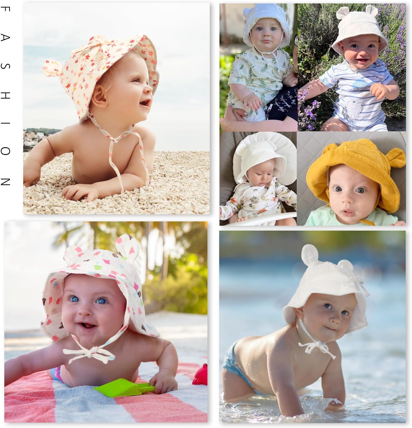 Baby Summer Sun Hat Infant Boys Girls Outdoor Breathable Hat Toddler Medical Cotton Yarn Bucket Hats - Image 7
