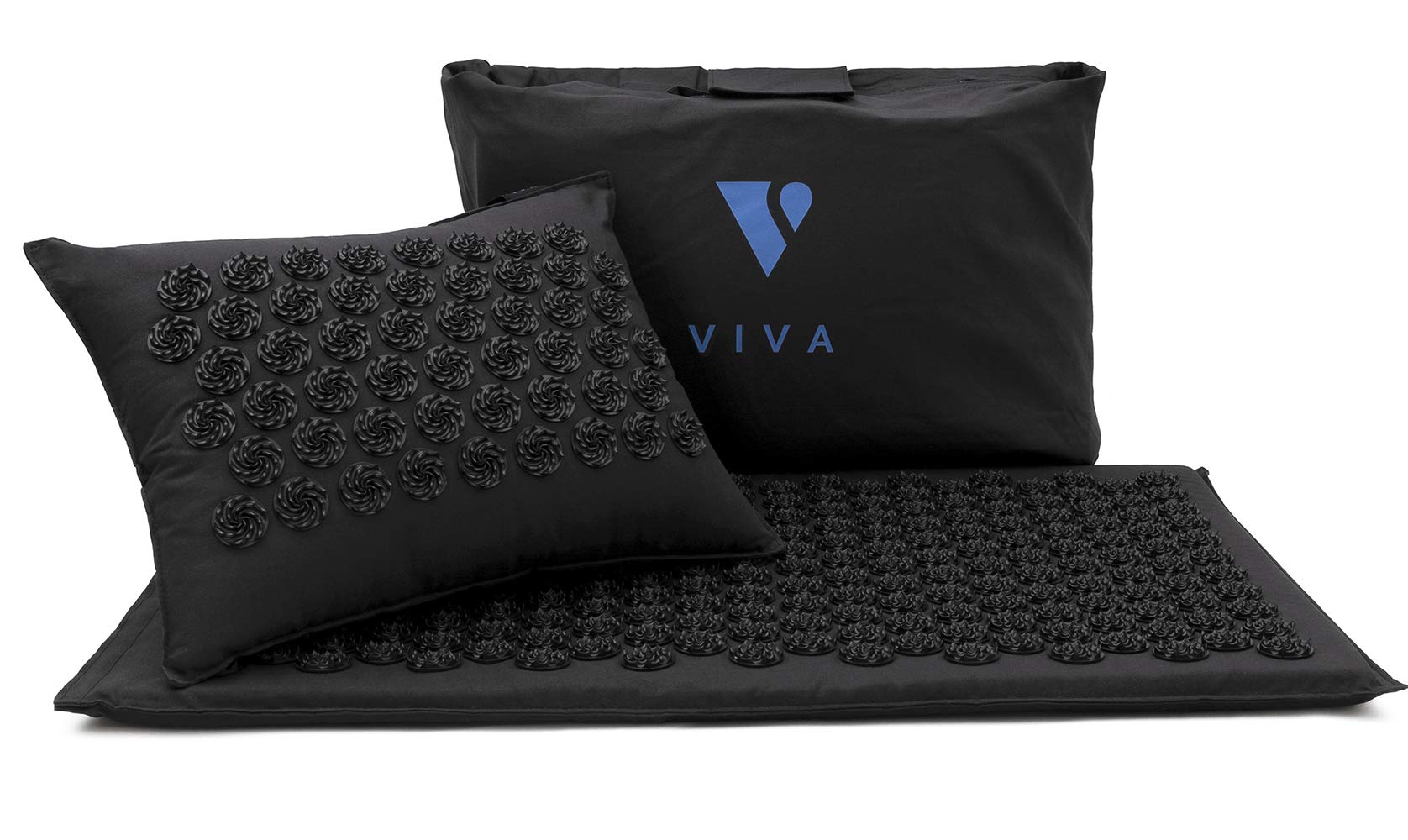 Acupressure Mat and Pillow Set - Back Pain, Neck Pain Relief - Stress, Muscle Relaxation, Spiky Kit - Free Carry Bag