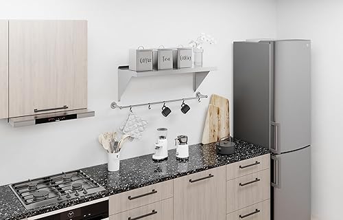 Miniatura 2 de AmGood Estante de pared de acero inoxidable de 14 x 36 pulgadas  Estantería de metal para electrodomésticos y equipos  Cocina, restaurante, garaje,