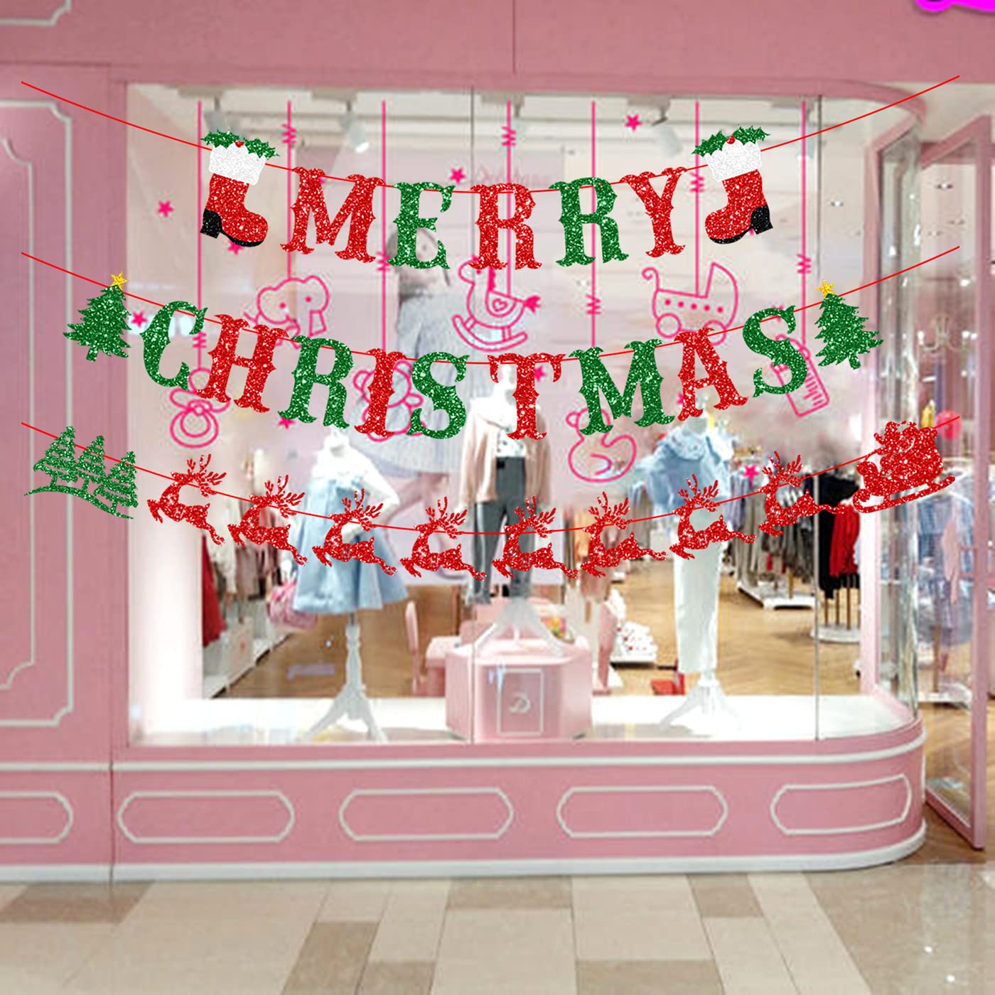 Calze di Natale Decorazioni natalizie 3D Neve Accessori per l'albero di Natale Renna Orso Babbo