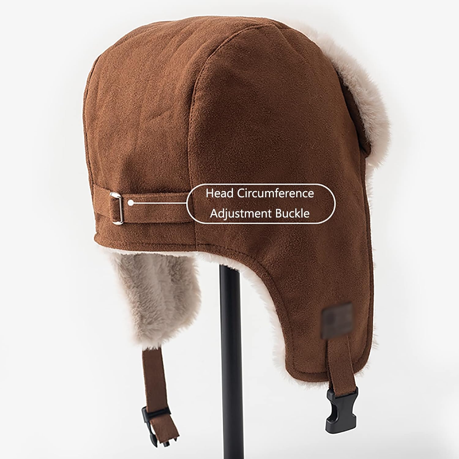 Unisex Bomber Hat Russian Ushanka Trooper Trapper Hat with Ear Flaps and Chin Straps Winter