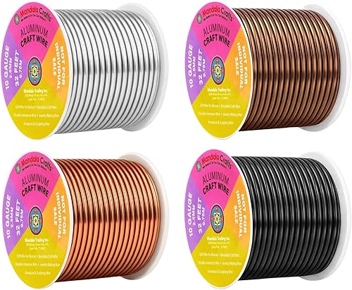 Miniatura 53 de Mandala Crafts - Alambre de aluminio anodizado de calibre 8 para joyería - 39 m de alambre flexible neutro colorido - Flexible para creación