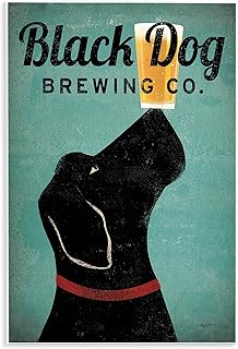 Stupell Industries 'Black Dog Brewing Antique Beer Sign', Wall Plaque Art, 10 x 15 Inches, Easy to Hang and Sturdy, Made in USA, by Ryan Fowler
