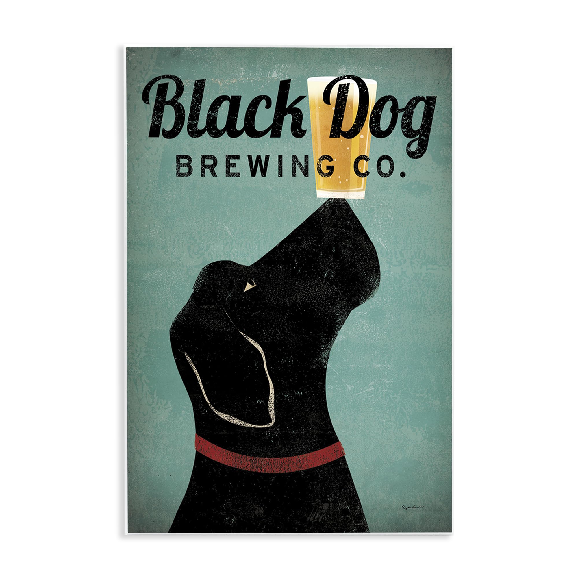 Black Dog Brewing Antique, 10 x 15 Inch Mounted Print on Wall Plaque