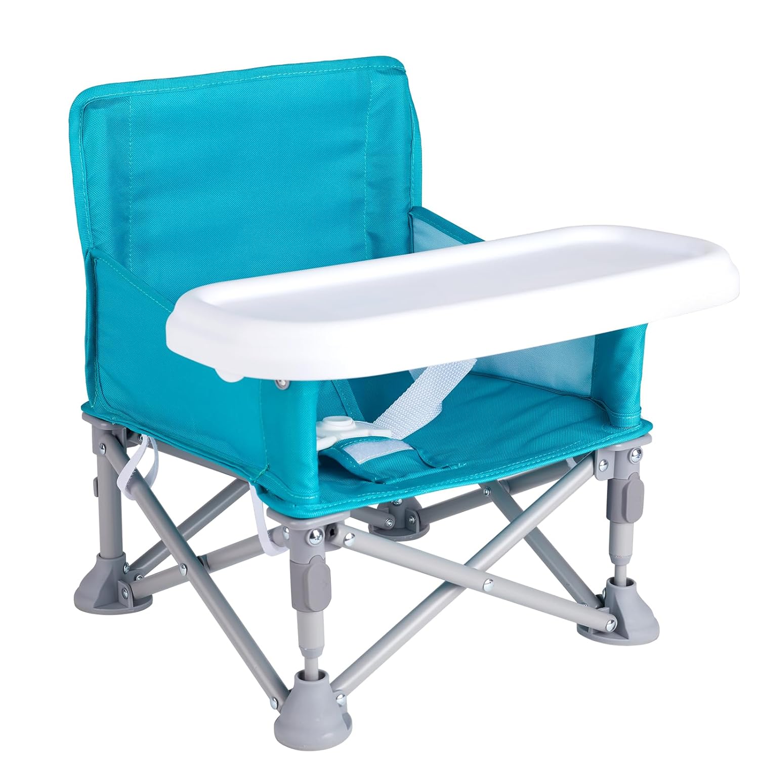 Portable Baby Chair, Folding Booster Seat with Tray for Dining Table Compact Camping Chair for Lawn Beach Travel Babies 6-36 Months