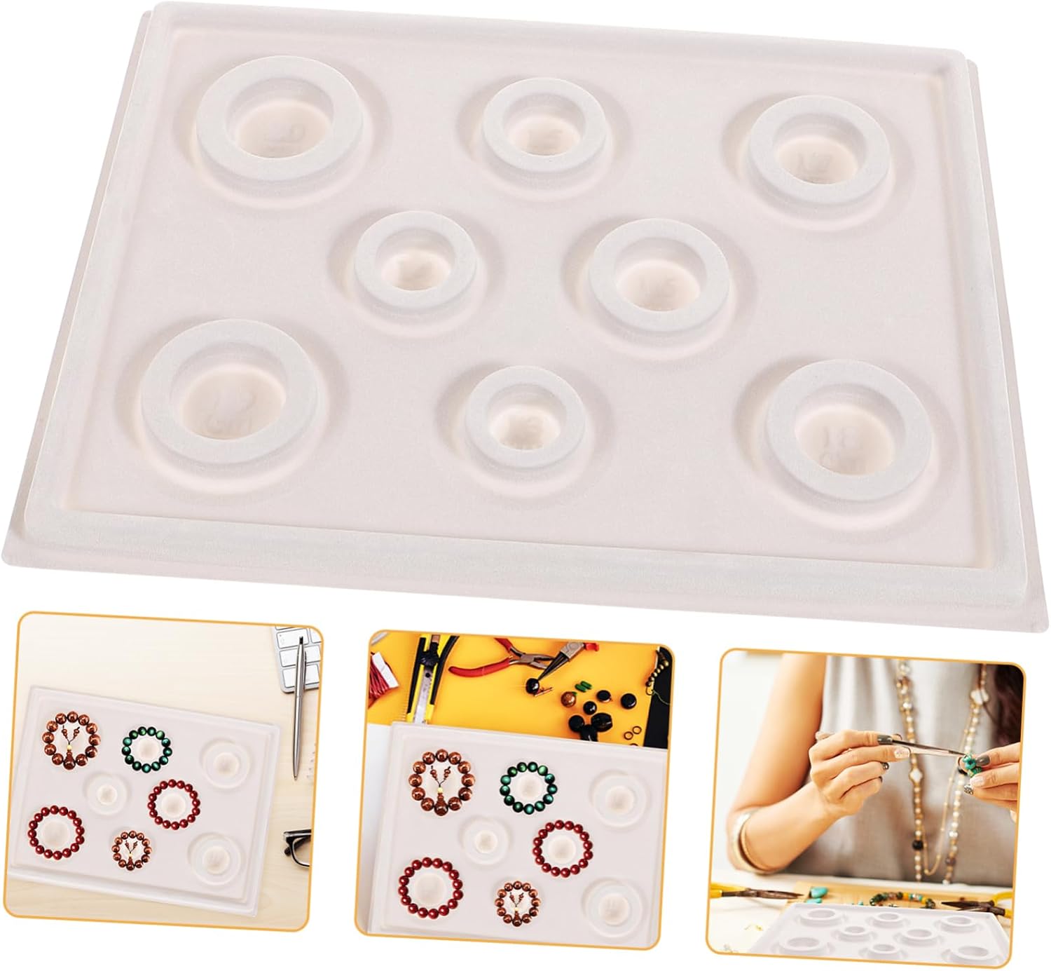GLSTOY DIY Bead Design Tray for Jewelry Making Beading Board with Groove for Bead Sorting and Organizing Craft Tool for Bracelets and Necklaces