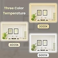 Vista 100 de WTTY LED Bathroom Mirror 32"x32" with Backlit and Front Light,Stepless Dimmable LED Mirror for Bathroom,Anti-Fog Lighted Bathroom Vanity Mirror