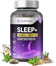 HealthEssent Sleeping Tablets with Magnesium Glycinate, Valerian Root, Lemon Balm Leaf and L-Theanine | Melatonin Predecessor Complex 3820mg for Restful Sleep, Vegan and Tested for Adults - 60 Tablets
