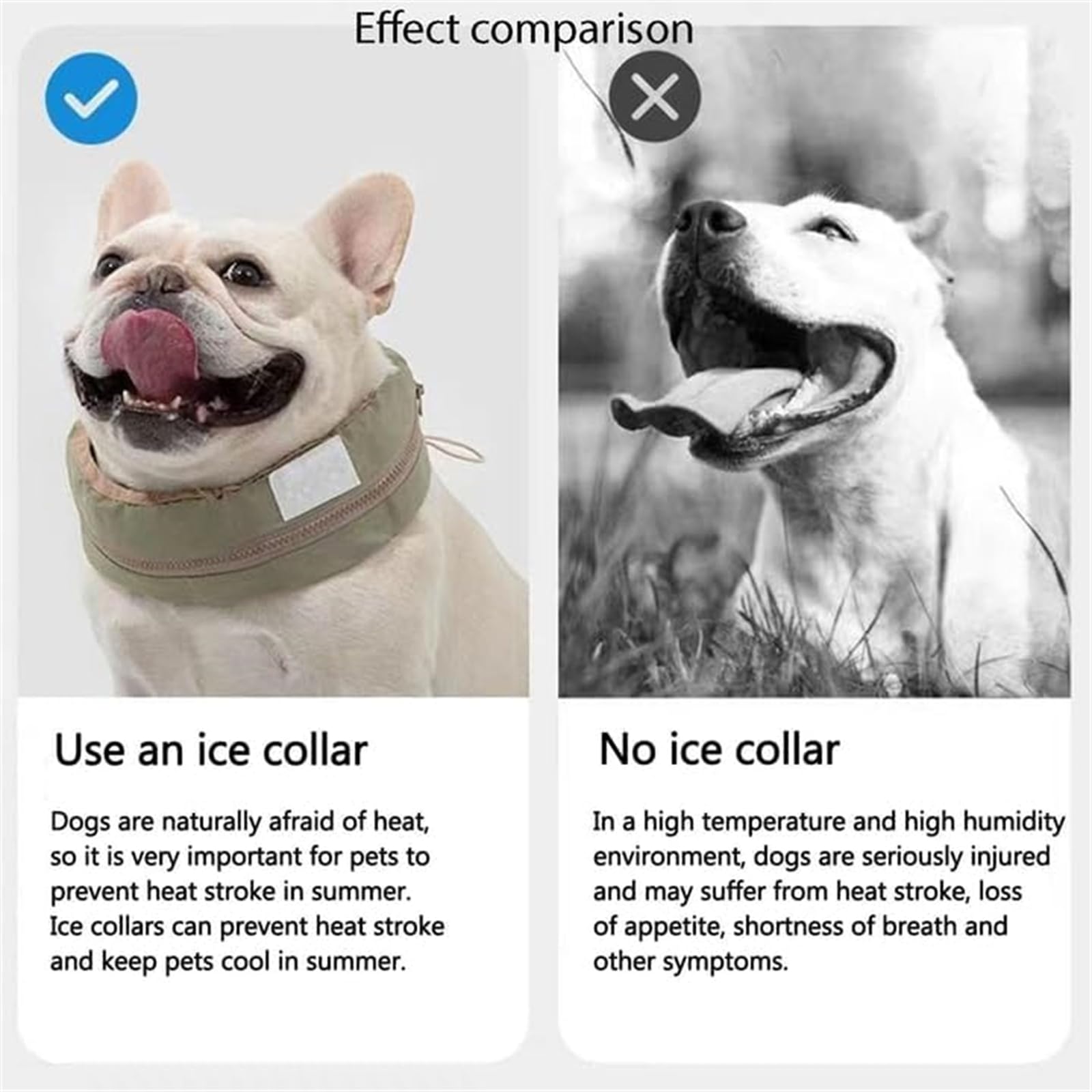 Kühlendes Halsband für Hunde und Katzen, verstellbar 14-24 Zoll, wiederverwendbar mit Kühlakkus, wasserdichtes atmungsaktives Gewebe für den Außenbereich