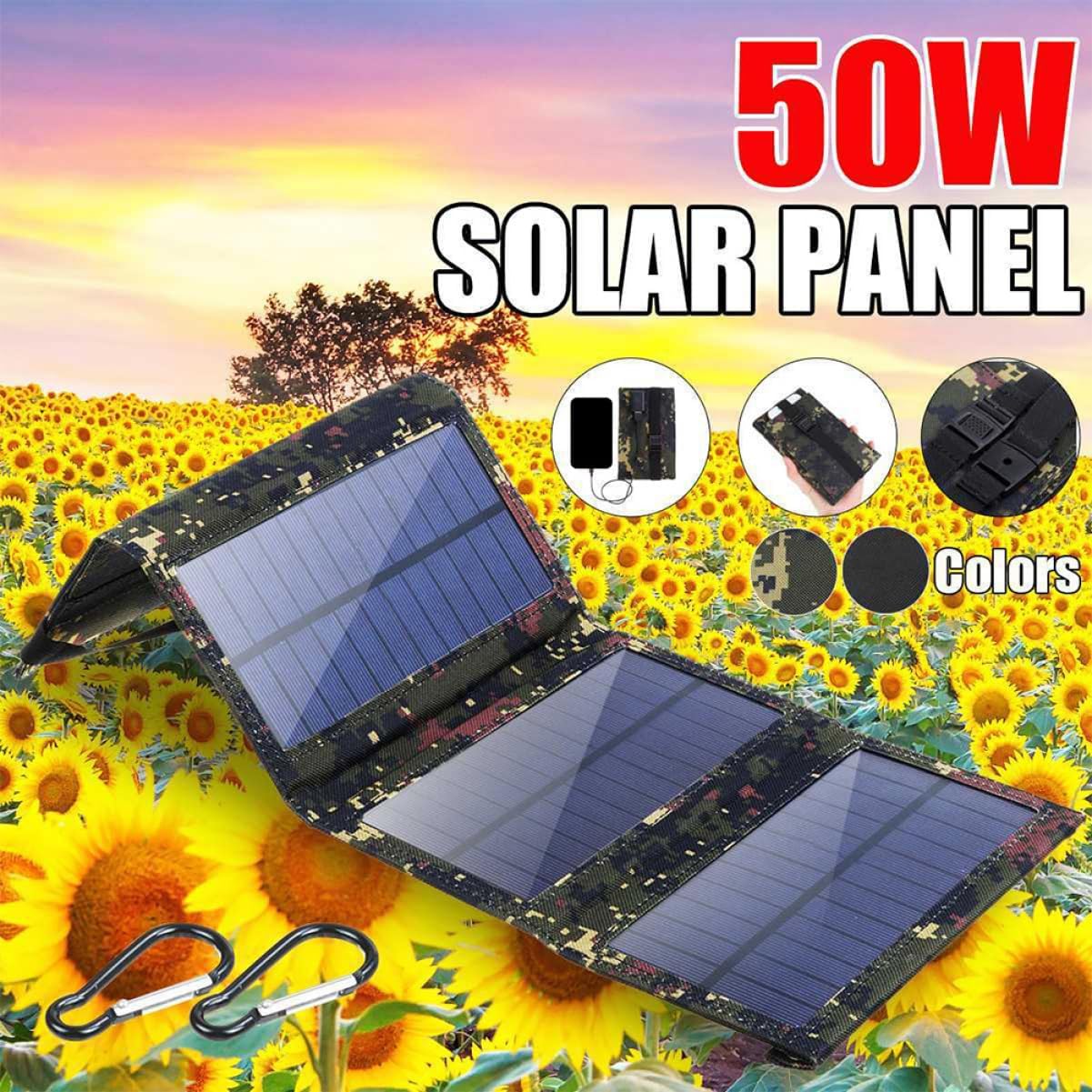 Happyyami 1Set Outdoor Solar Panel Charger Portable Solar Charging Equipment for Camping and Outdoor Activities High Efficiency Lightweight Durable Design