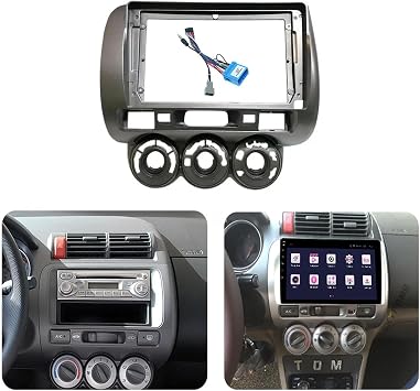 Fits for Honda FIT Jazz City 2002-2008 Left Hand Drive Manual AC Car Radio Stereo Fascia Frame Double DIN 9 inch Dash Installation Mounting Kit