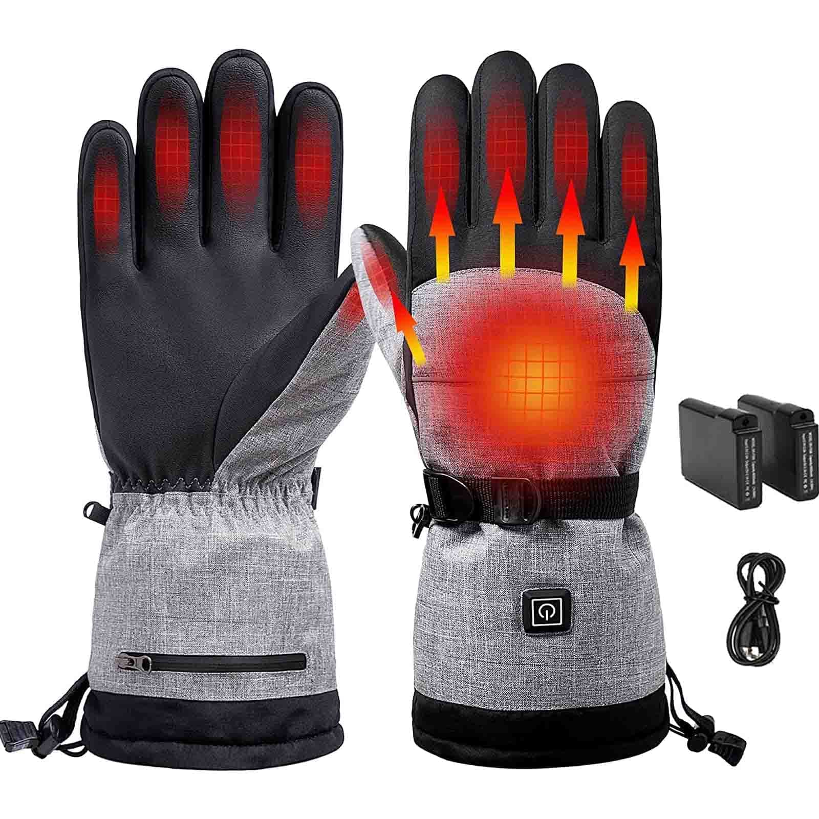 Guantes térmicos eléctricos Guantes térmicos de batería Pantalla táctil Guantes de Mano cálidos de Invierno para Mujeres y Hombres Senderismo Esquí Motocicleta Ciclismo