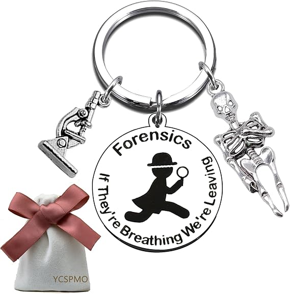 Forensics Gifts Forensic Scientist Keychain for Christmas Graduation Retirement Gifts for Science Investigator Crime Junkie Criminologist Medical Examiner Criminal Investigator Medicolegal Jewelry