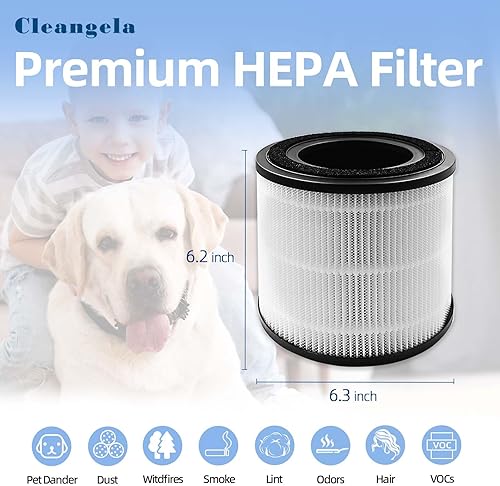 Miniatura 2 de Filtro de repuesto 3139A compatible con el purificador de aire BISSELL MYair Pro, paquete de 2 filtros de repuesto para purificador de aire 3139B,