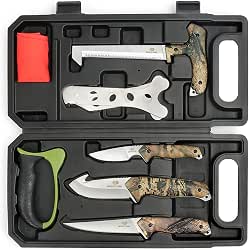 Mossy Oak Field Dressing Kit Hunting Deer Knife Set (8-Piece)