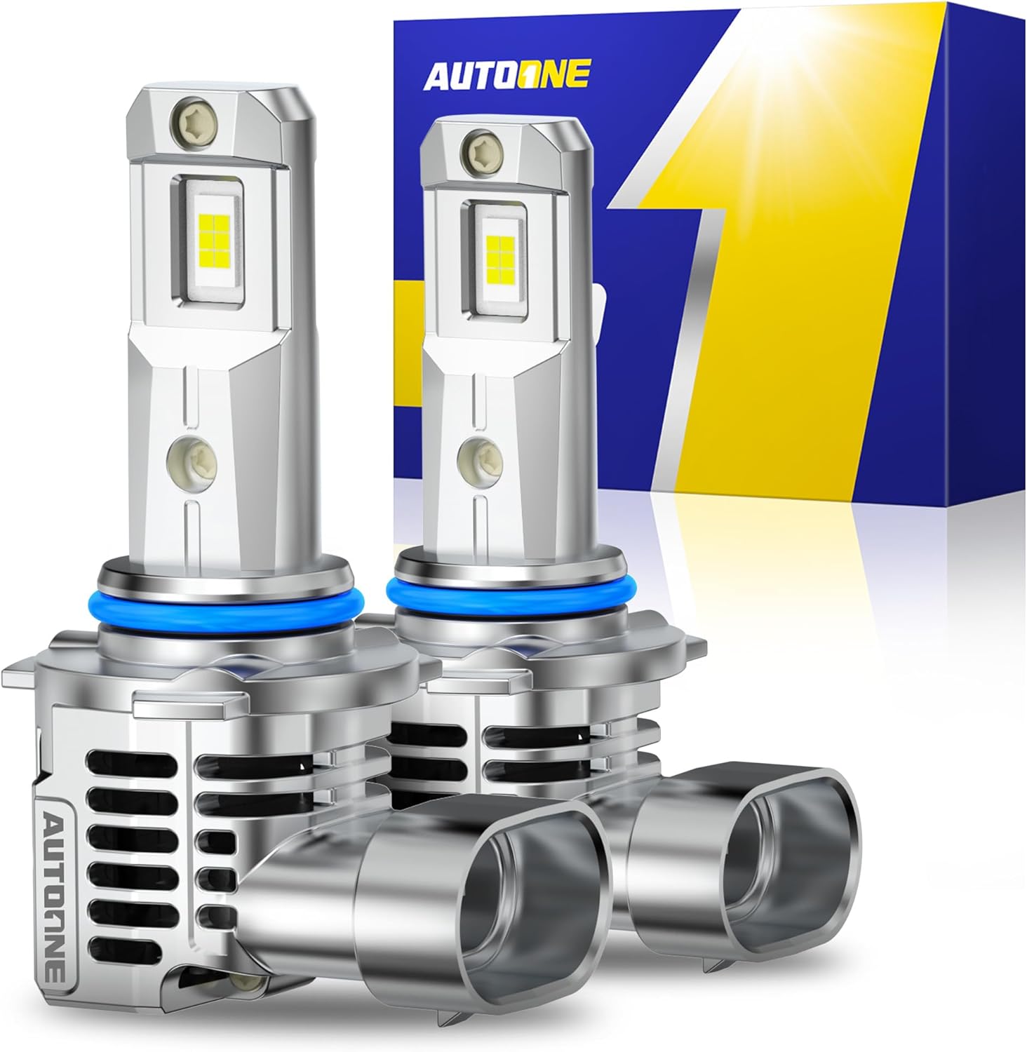AUTOONE 9005 Fog Light Bulbs, 22,000LM with Cooling Fan, HB3 Powersport Fog Lamp, IP68 Waterproof, Quick Installation, Pack of 2