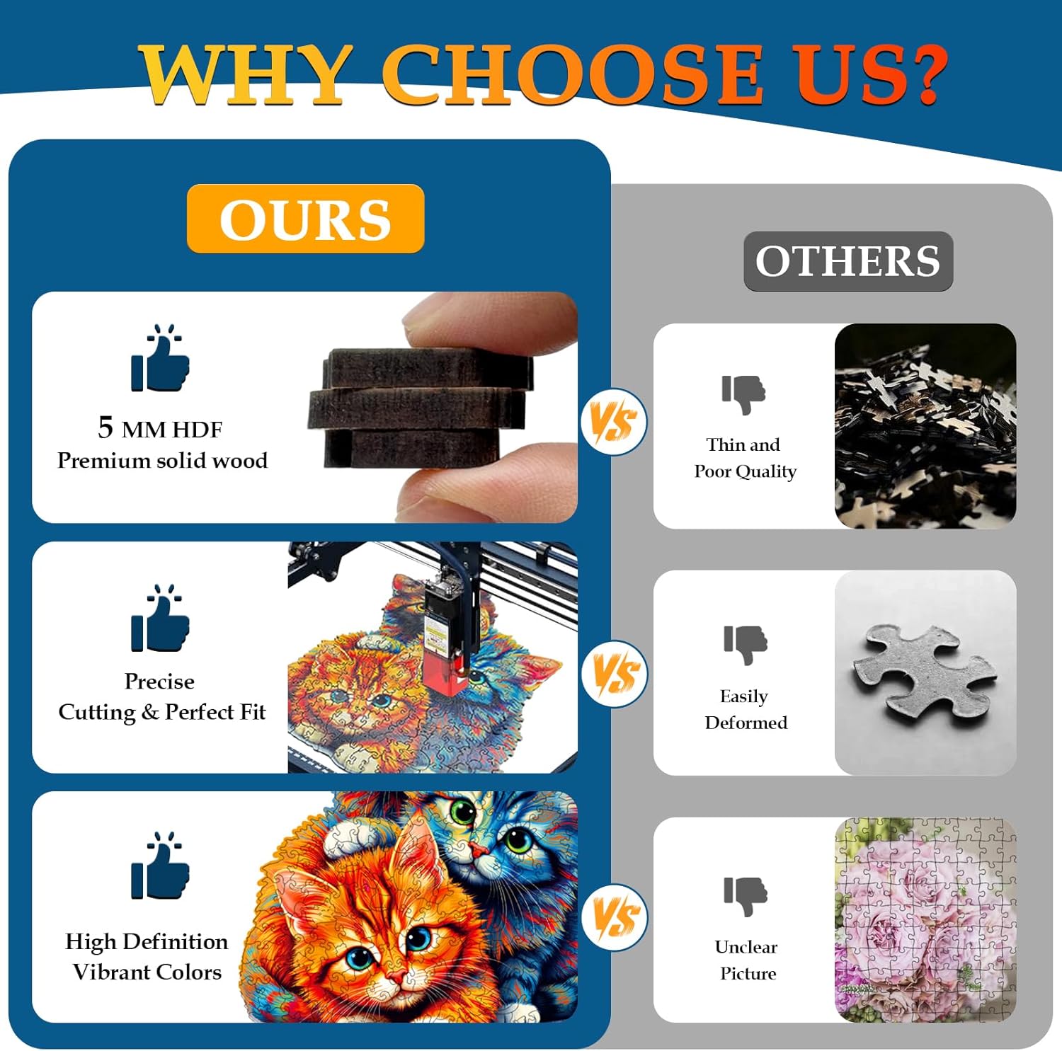 Cat Wooden Puzzle for Adults, Three Kittens Wooden Jigsaw Puzzles, 200 Piece Unique Animal Shaped Puzzle, Colorful Cats Wooden Puzzle Adults, Creative Puzzle Gift for Friends Family Game 11 * 9in