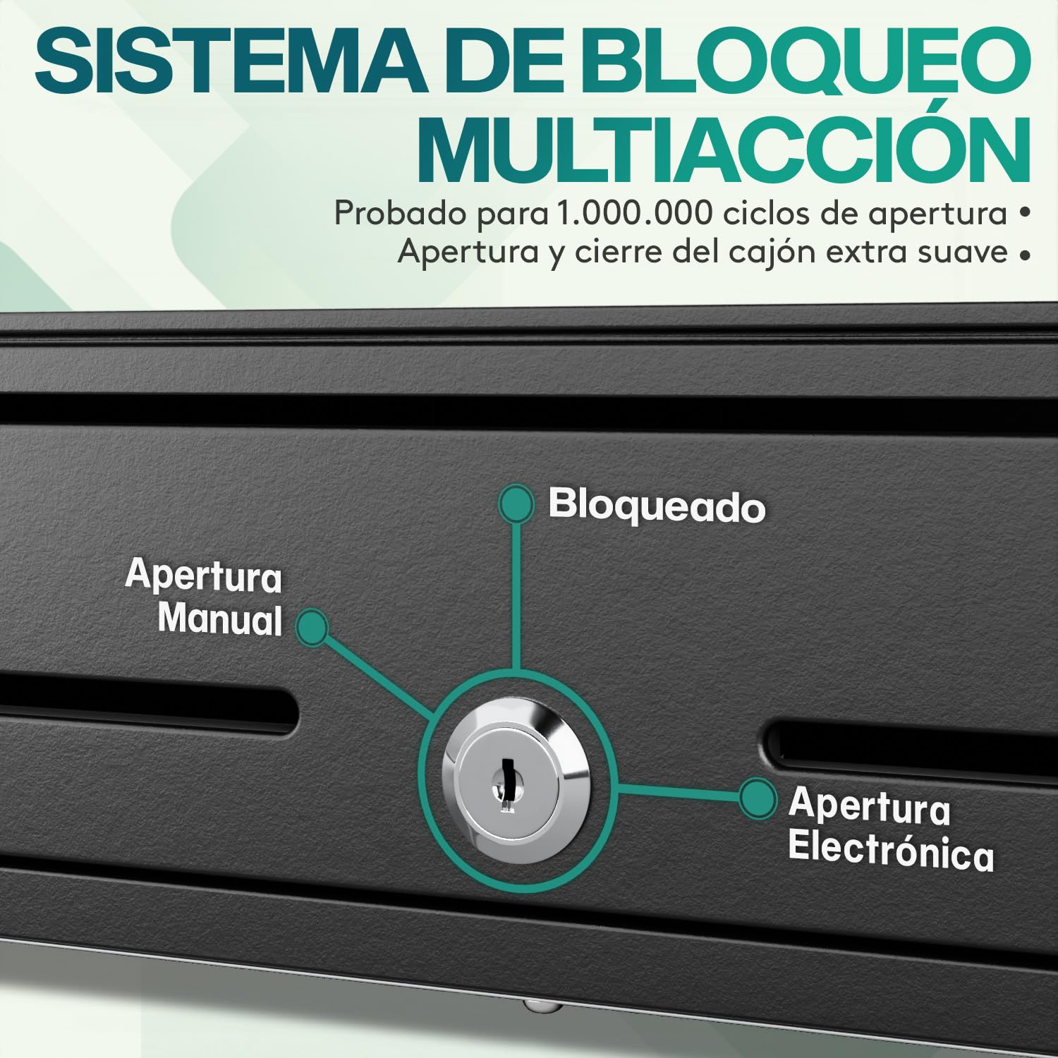 ACROPAQ Cajón portamonedas - Compatible con caja registradora RJ11, 4 compartimentos monedas y 8 billetes, (34 x 33 x 10 cm) Carcasa de metal resistente, Cajón metálico con inserto extraíble