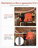 VEVOR Raboteuse Dégauchisseuse 2,4 hp Dégauchisseuse d'Établi 25,4x92,5 cm pour Bricolage Menuiserie, 8000 tr/min, avec Support, Tête de Coupe Droite à 2 Lames, Profondeur de Coupe Réglable 0-3 mm - 2