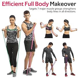 RENRANRING Figure 8 Fitness Resistance Bands with Handles - Exercise Tube Band Set of 3 for Arm and Shoulder Stretch, Rope 8 Word Elastic for Women and Men