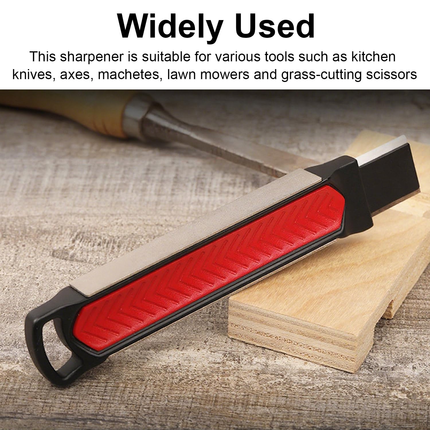 Affilatrice per attrezzi da giardino Multifunctional sharpener Affiliatore da 4 in 1 Adatto per utensili da cucina, lame di rasaerba, asce e altri coltelli