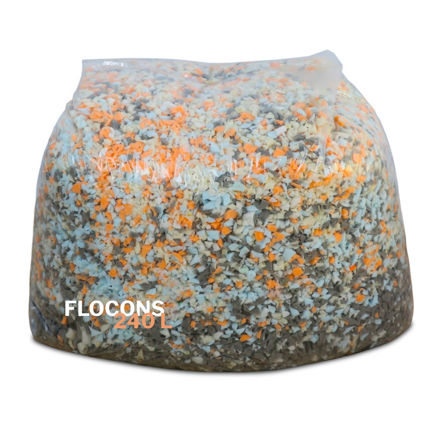 Olympe Literie Flocons de Mousse Haute Densité 240L – Garnissage & Rembourrage pour Coussins, Poufs, Canapés, Peluches – Fibre Confortable et Résistante
