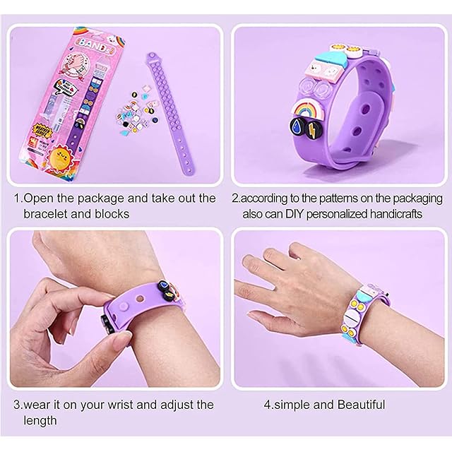 Foto 5 de 6 de Chedin Pulseras de bloques de construcción para niños, 3 pulseras de puntos, pulseras de la amistad