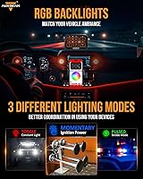 Vista 3 de Panel de interruptores Auxbeam de 6 bandas Bluetooth RGB AR-600 con modos de palanca momentáneos y pulsados, pod de interruptor multifuncional