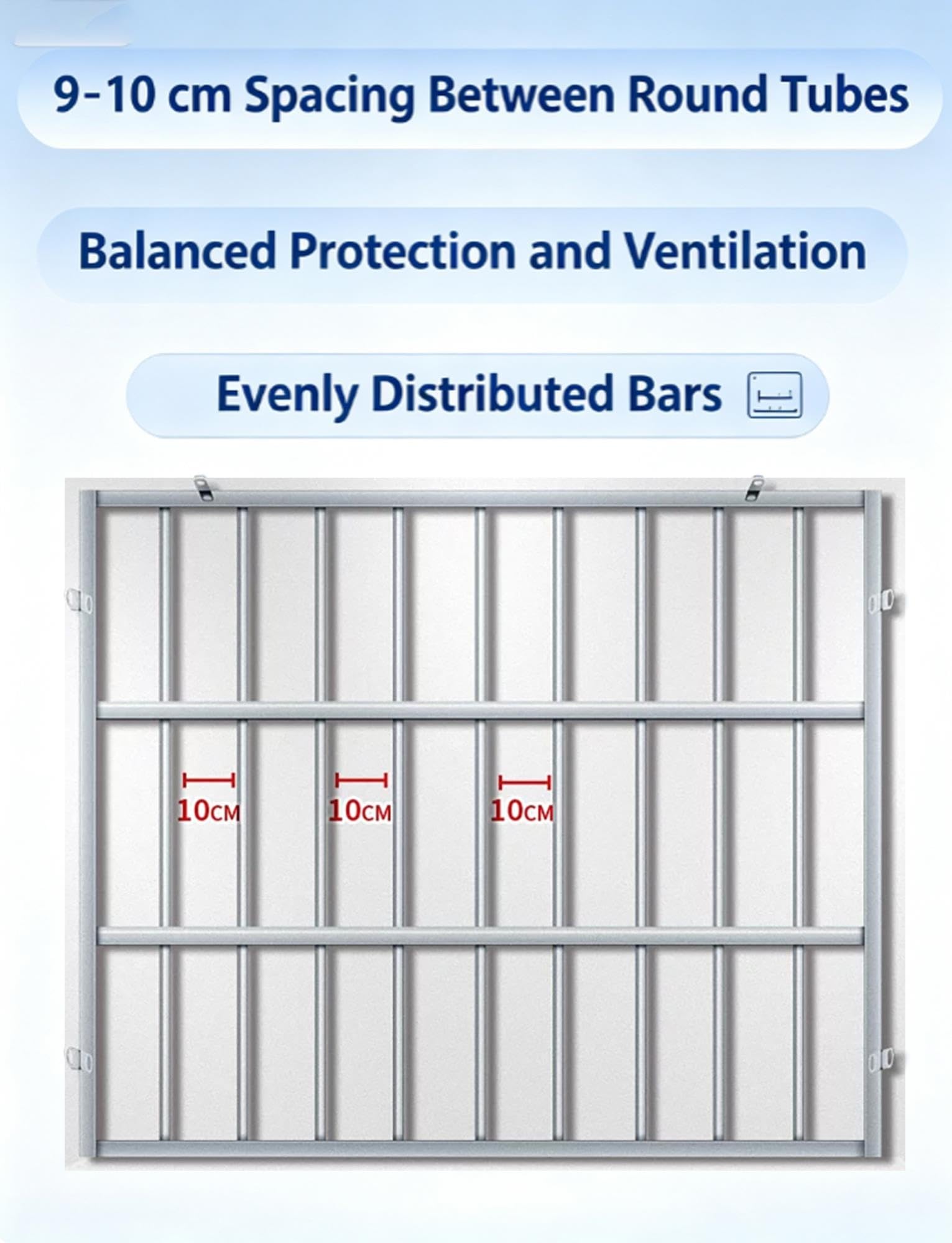 Barre sécurité fenêtre inox 201, grille anti-vol pour fenêtres et balcons